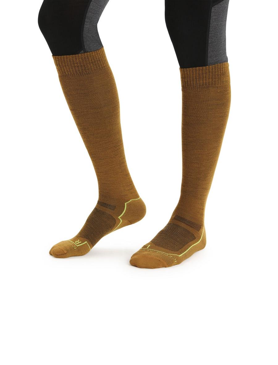 Chaussettes Icebreaker Merino Ski+ Ultralight Over the Calf Homme Doré | FR 1017DFMN